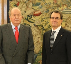 Su Majestad el Rey y el presidente de la Generalitat de Cataluña, momentos antes del encuentro 